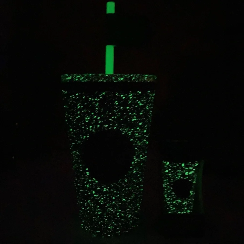 Starbucks Tumbler + Keychain 2024 Fall Halloween Pleated Glow in Dark 16oz Cup